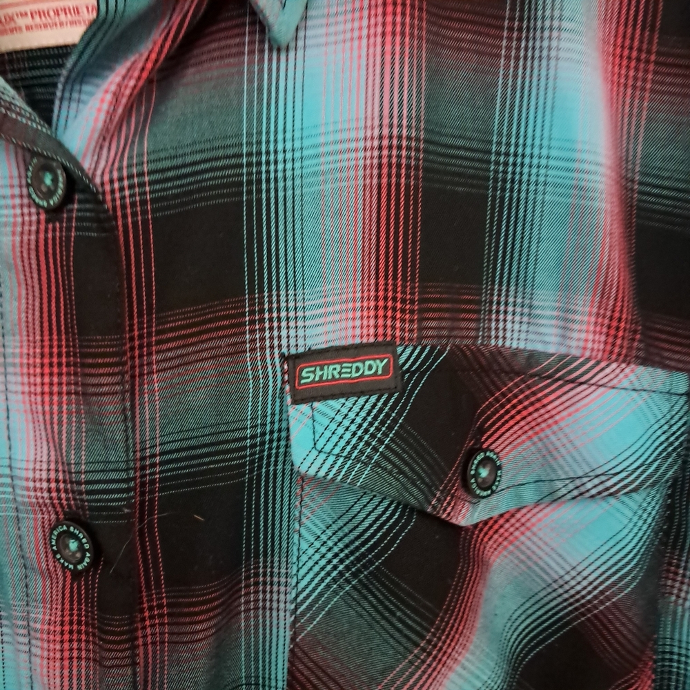 Women's Dixxon Shreddy Plaid  Button Down Shirt - Picture 4 of 10
